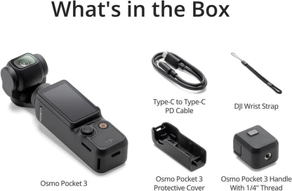 DJI Osmo Pocket 3, Vlogging Cameras with 1'' CMOS & 4K/120fps Vlog Camera, 3-Axis Stabilization, Fast Focusing, Face/Object Tracking, Digital Vlogging Camera