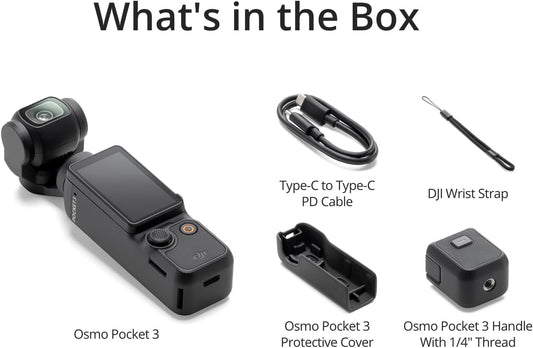 DJI Osmo Pocket 3, Vlogging Cameras with 1'' CMOS & 4K/120fps Vlog Camera, 3-Axis Stabilization, Fast Focusing, Face/Object Tracking, Digital Vlogging Camera
