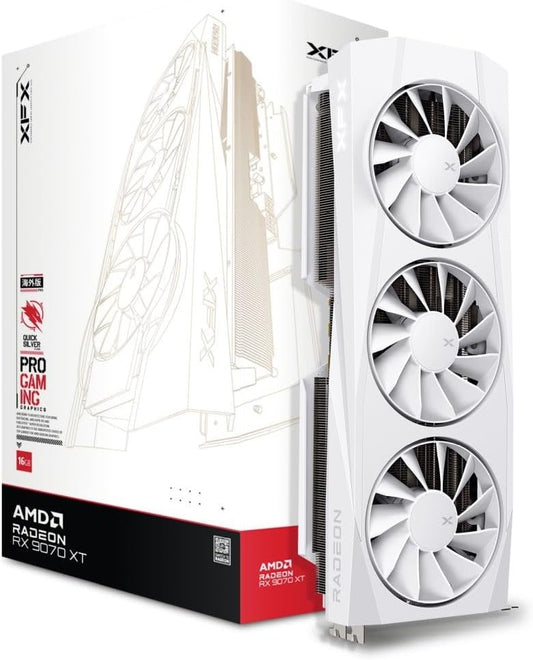 XFX Quicksilver AMD Radeon RX 9070XT White Gaming Edition with 16GB GDDR6-New and original